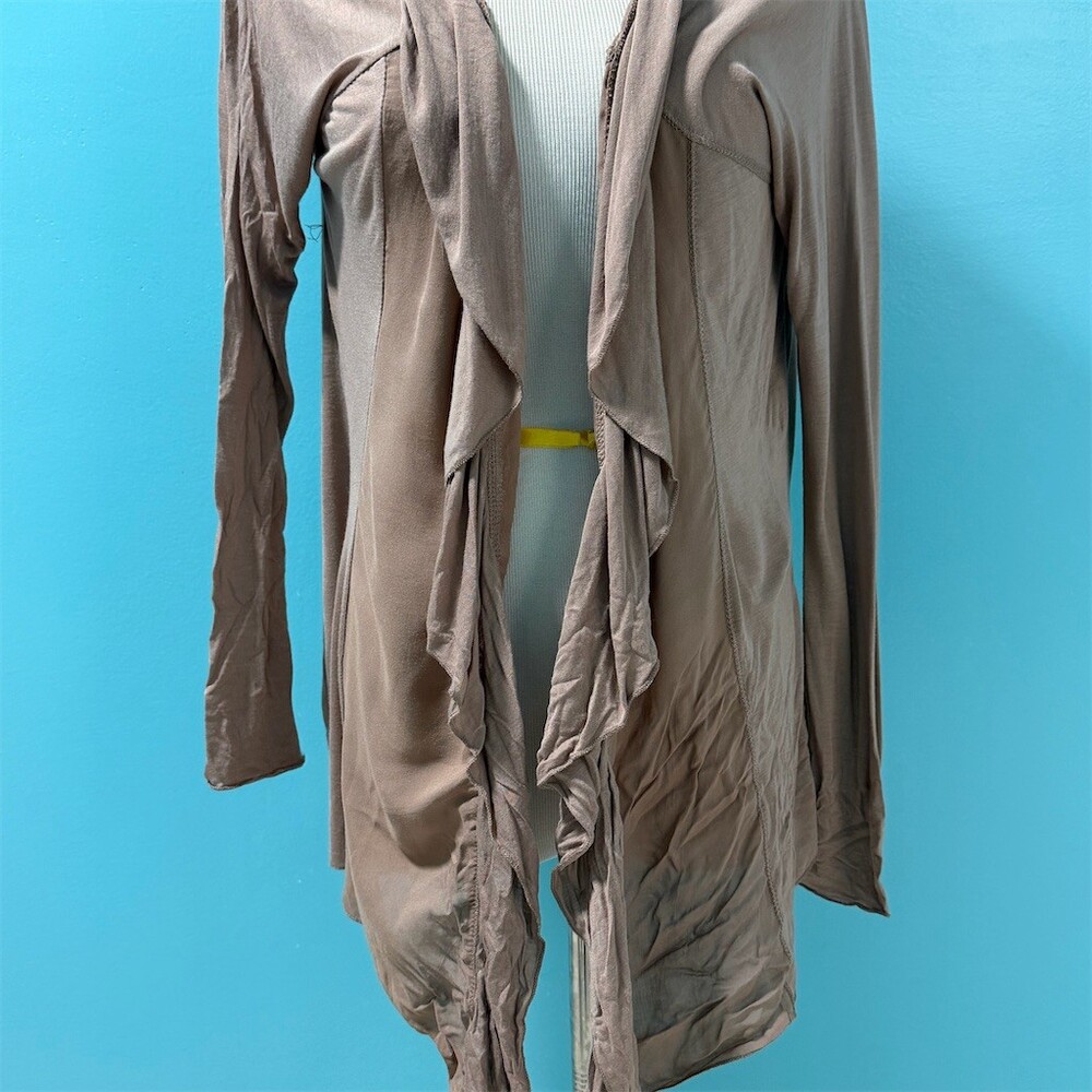 Fate Guinevere Cardigan Womens S Taupe Waterfall Drape Boho